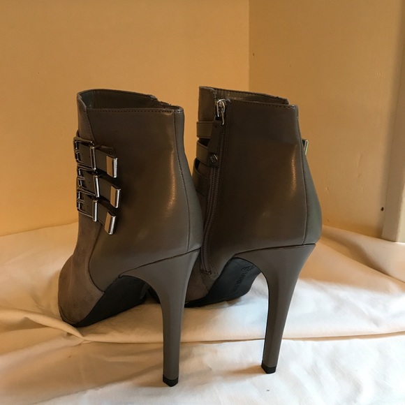 Sam & Libby gray suede high heel boots Sz 10 - Picture 3 of 8